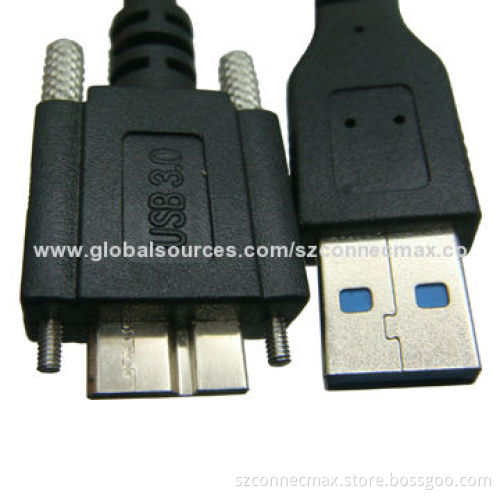 Super Speed USB3.0 Cable, AM to Micro BM with Screw, Swappable, Plug-and-play Function